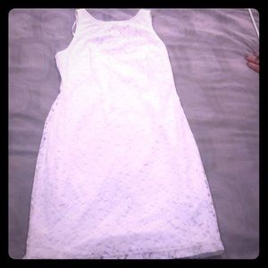 White embroidered dress w/ lining